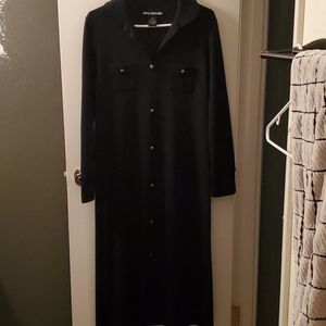 Nina Leonard Small Black Long Sleeve Dress